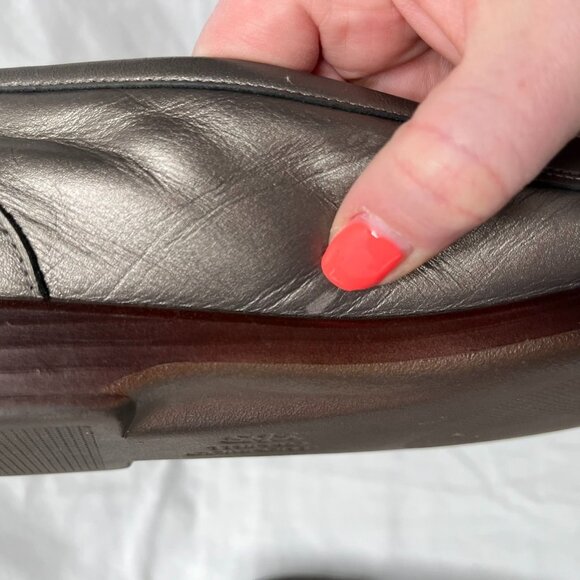 SAS Womens Metallic Pewter Silver Leather Penny Loafers Slip-On Size 8 M - Picture 8 of 11